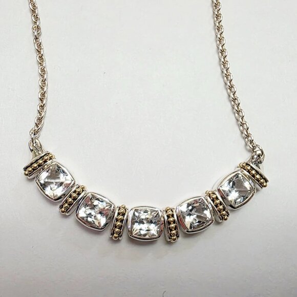 Lagos Rittenhouse Five Station White Topaz Necklace - Picture 2 of 16